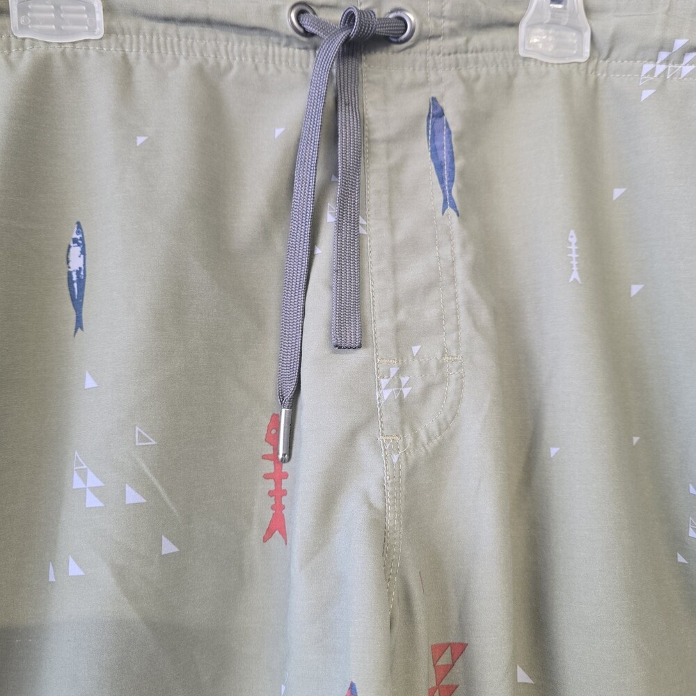 prAna Men's Shorts Bundle 2 Pieces, Green Print, Gray, Pull-on, Large - Picture 7 of 16